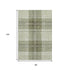 8' X 10' Artichoke Green And Ivory Plaid Washable Area Rug With UV Protection