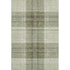 8' X 10' Artichoke Green And Ivory Plaid Washable Area Rug With UV Protection
