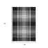 5' X 8' Black Ivory And Gold Plaid Washable Area Rug With UV Protection