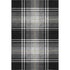 5' X 8' Black Ivory And Gold Plaid Washable Area Rug With UV Protection