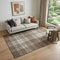 5' X 8' Brown Ivory And Taupe Plaid Washable Area Rug With UV Protection