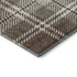 8' Brown Ivory And Taupe Plaid Washable Round Rug With UV Protection
