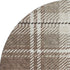 8' Brown Ivory And Taupe Plaid Washable Round Rug With UV Protection