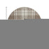 8' Brown Ivory And Taupe Plaid Washable Round Rug With UV Protection