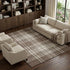8' X 10' Brown Ivory And Taupe Plaid Washable Area Rug With UV Protection