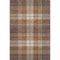 8' X 10' Chocolate Beige And Gold Plaid Washable Area Rug With UV Protection