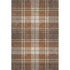 8' X 10' Chocolate Beige And Gold Plaid Washable Area Rug With UV Protection