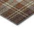8' X 10' Chocolate Beige And Gold Plaid Washable Area Rug With UV Protection