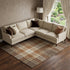 8' X 10' Chocolate Beige And Gold Plaid Washable Area Rug With UV Protection