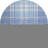 8' Denim Blue And Ivory Plaid Washable Round Rug With UV Protection