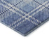8' Denim Blue And Ivory Plaid Washable Round Rug With UV Protection