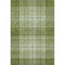 5' X 8' Green And Ivory Plaid Washable Area Rug With UV Protection