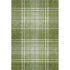 5' X 8' Green And Ivory Plaid Washable Area Rug With UV Protection