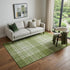 5' X 8' Green And Ivory Plaid Washable Area Rug With UV Protection