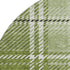 8' Green And Ivory Plaid Washable Round Rug With UV Protection