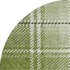 8' Green And Ivory Plaid Washable Round Rug With UV Protection