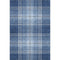 8' X 10' Navy Blue And Ivory Plaid Washable Area Rug With UV Protection