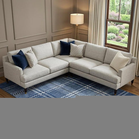 9' X 12' Navy Blue And Ivory Plaid Washable Area Rug With UV Protection