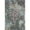 5' X 8' Fern Green Purple And Teal Damask Washable Area Rug With UV Protection