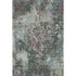 5' X 8' Fern Green Purple And Teal Damask Washable Area Rug With UV Protection