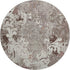 8' Taupe Beige And Gray Damask Washable Round Rug With UV Protection