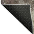 8' Taupe Beige And Gray Damask Washable Round Rug With UV Protection