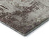 8' Taupe Beige And Gray Damask Washable Round Rug With UV Protection