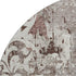 8' Taupe Beige And Gray Damask Washable Round Rug With UV Protection
