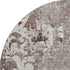 8' Taupe Beige And Gray Damask Washable Round Rug With UV Protection
