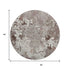 8' Taupe Beige And Gray Damask Washable Round Rug With UV Protection