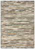 5' X 8' Charcoal Cream And Natural Striped Hand Braided Area Rug