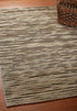 5' X 8' Charcoal Cream And Natural Striped Hand Braided Area Rug
