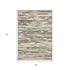 5' X 8' Blue Dark Gray And Natural Striped Hand Braided Area Rug