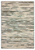 5' X 8' Blue Dark Gray And Natural Striped Hand Braided Area Rug