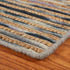 5' X 8' Blue Dark Gray And Natural Striped Hand Braided Area Rug