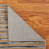 5' X 8' Blue Dark Gray And Natural Striped Hand Braided Area Rug