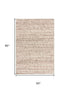 5' X 8' Natural And Silver Striped Hand Braided Area Rug