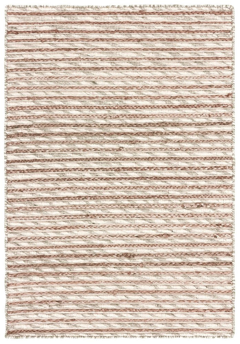 5' X 8' Natural And Silver Striped Hand Braided Area Rug
