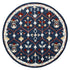 7' Navy Blue And Red Wool Trellis Hand Tufted Round Rug