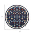 7' Navy Blue And Red Wool Trellis Hand Tufted Round Rug
