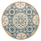 7' Brown And Gray Wool Medallion Hand Tufted Round Rug
