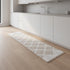 8' Tan And Ivory Diamond Hand Woven Runner Rug