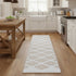 8' Tan And Ivory Diamond Hand Woven Runner Rug