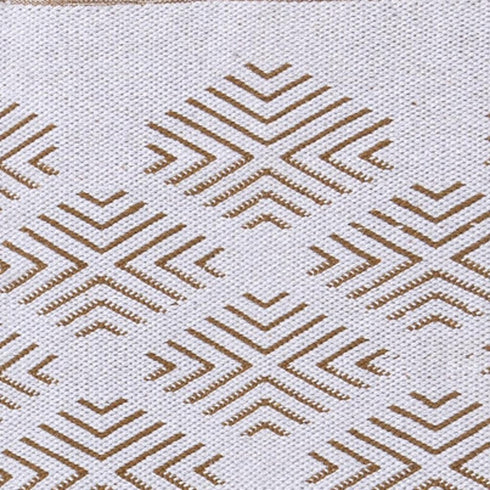 8' Tan And Ivory Diamond Hand Woven Runner Rug