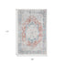 8' X 10' Blue And Orange Medallion Area Rug With UV Protection