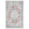 8' X 10' Blue And Orange Medallion Area Rug With UV Protection