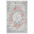 8' X 10' Blue And Orange Medallion Area Rug With UV Protection