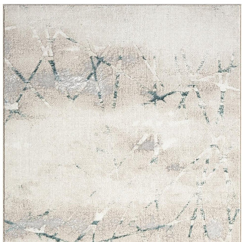 8' X 10' Beige And Blue Abstract Area Rug