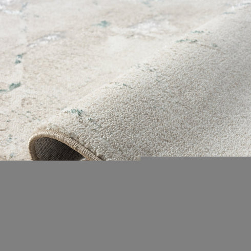 8' X 10' Beige And Blue Abstract Area Rug