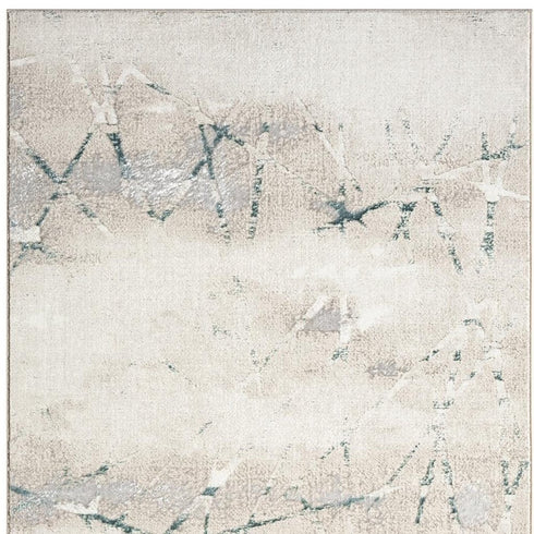 8' X 10' Beige And Blue Abstract Area Rug